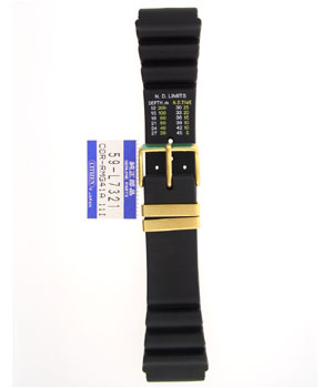 Citizen 59-L7321 Black Rubber Band Gold Buckle Citizen 59-L7321 Black Rubber Band Gold Buckle