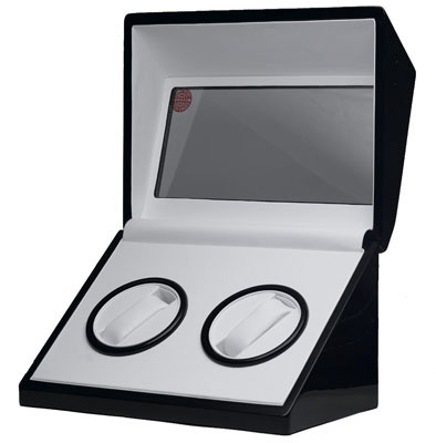 Black Double Watch Winder - Glossy Black Double Watch Winder - Glossy